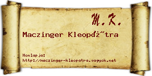 Maczinger Kleopátra névjegykártya